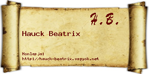 Hauck Beatrix névjegykártya